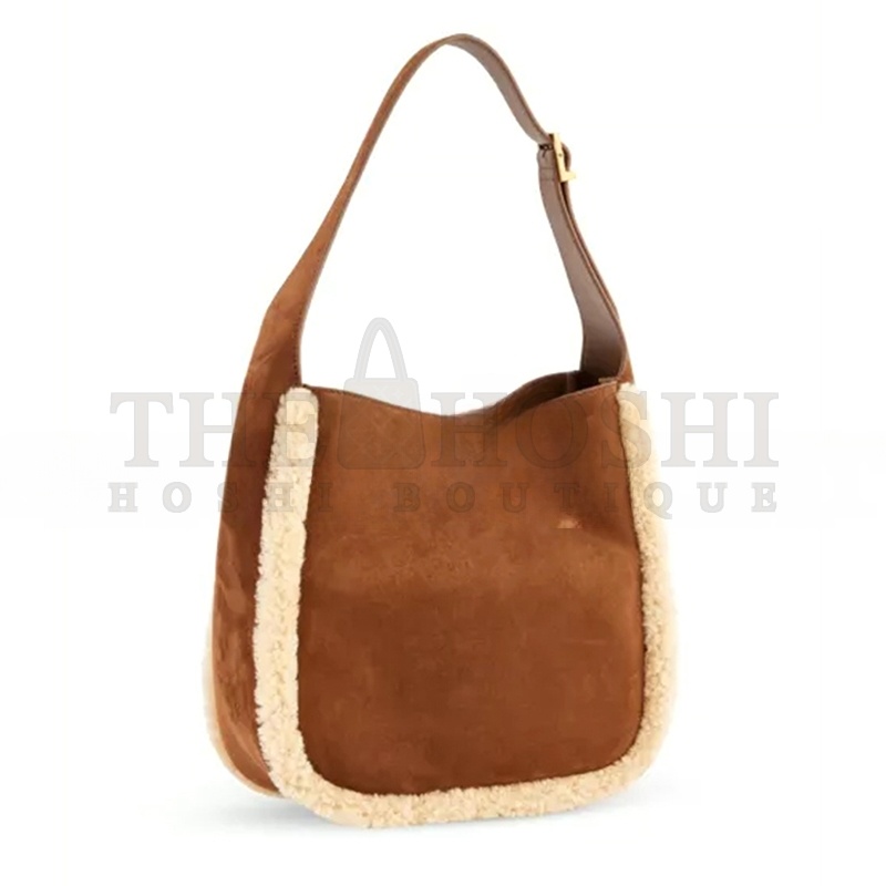 Y51 LE 5 À 7 SHEARLING-TRIM LEATHER SHOULDER BAG 7139381QSIW2281 (23*22*8.5cm) Master Quality